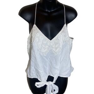 Karina Grimaldi tank top beaded embroidered waist knot tie large NWT fairycore
